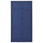 Tall Kitchen Pantry Cabinet with Power Outlets, Large Freestanding Cupboard with Microwave Stand, Drawers, Shelves, Wine Racks & Door-Shelf