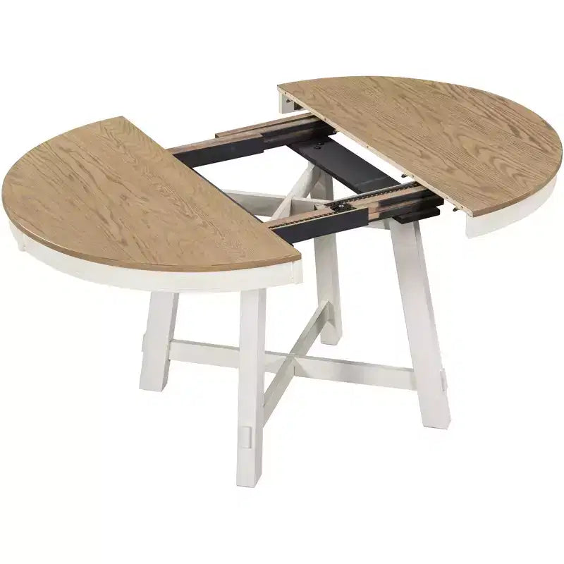 GDFStudio Joyce Table à manger extensible en bois massif de 147 cm