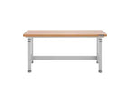 Heavy Duty 60 Adjustable Height Workbench Table with Wood Top