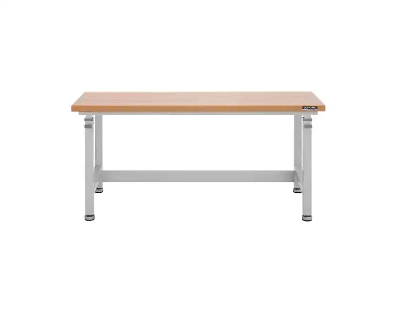 Heavy Duty 60 Adjustable Height Workbench Table with Wood Top