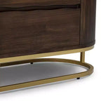 Modern 6-Drawer Dresser with Live Edge Design, Metal Base & Durable Mixed Wood Construction