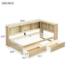 White / Wood Twin Size Daybed with Storage Drawers, Cabinets & USB Ports 窶・1 Person