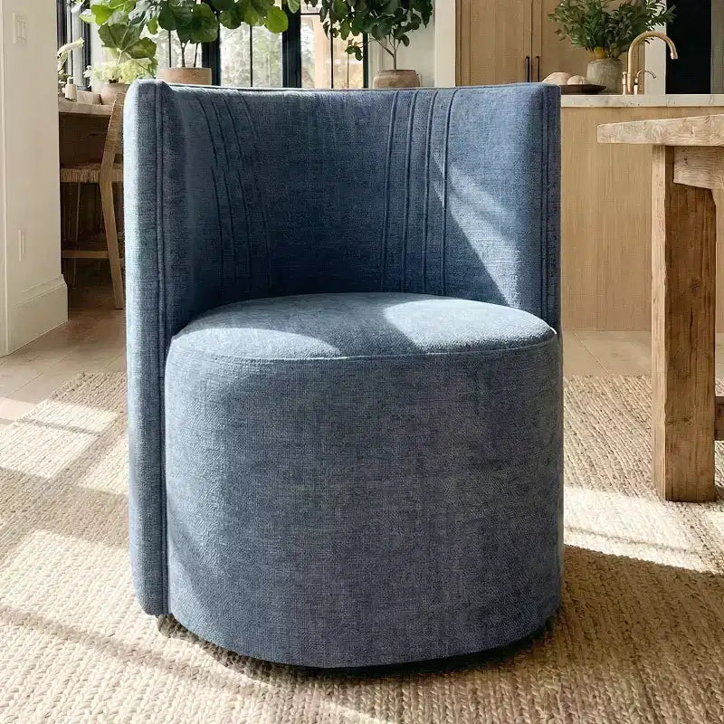 Lot de 4 chaises de salle à manger modernes pivotantes, chaises sans accoudoirs rembourrées en tissu texturé avec dossier incurvé pour salle à manger ou cuisine - Panipeachy