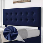 Storage Bed Frame with 4 Drawers & Adjustable Headboard - Upholstered Platform Bed