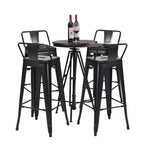 Costway Set of 4 Metal Bar Stools 30'' Bar Height Barstools Industrial W/ Low Back Steel