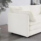 Chenille Loveseat with Ottoman and Footrest: Ideal for Small Spaces