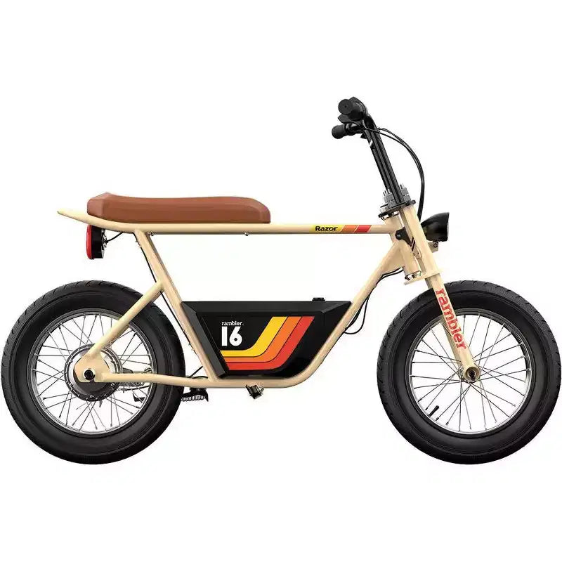 Razor Rambler Step Over Electric Scooter - Beige: 350W Motor, 15.5 mph Speed