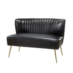 47 Contemporary Wingback Loveseat, Armless 2-Seater Sofa with Metal Legs for Living Room or Bedroom
