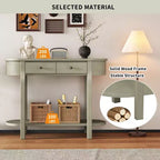 Okak Elegant Console Table with Smooth Glaze, Entry Table with Curved Design and 2 Drawers, Accent Table for Living Room, Hallway