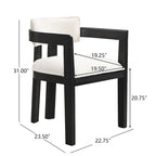 Conrad Sophisticated Modern Dining Chair With Armrest by Christopher Knight Home