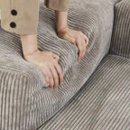 141.73 Modular Sectional Sofa, Corduroy U Shaped Sofa Couch with Ottomans