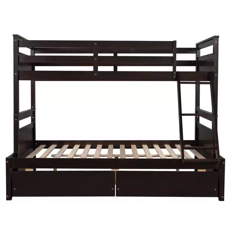 Whisen Twin over Full Bunk Bed with 2-Storage Drawers