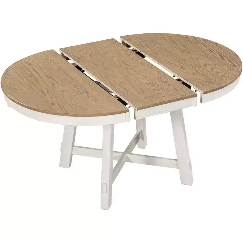 GDFStudio Joyce Table à manger extensible en bois massif de 147 cm