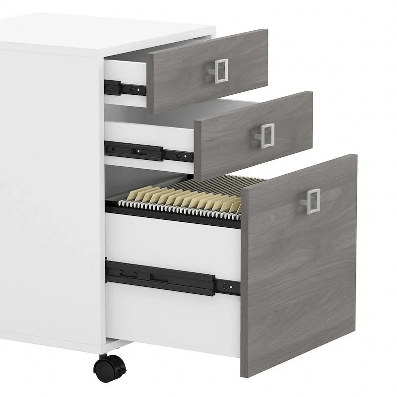 Echo L Shaped Desk with Hutch and Drawers