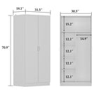 5-Tier Amoires Wardrobe Cabinet With 2 Doors