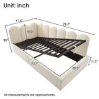 Okak Twin Upholstered Platform Daybed with Hydraulic Storage & Metal Slatted Frame,Modern Single Bed for Bedroom,Kids Room