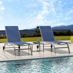 Two Outdoor Lounge Chairs with 1 Table