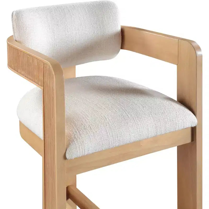 Meridian Furniture,Sacha Linen Textured Fabric Stool