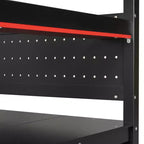 GDFStudio Scott Wooden Gaming Loft Bed with Storage Stairs, Desk, Shelves & Pegboard