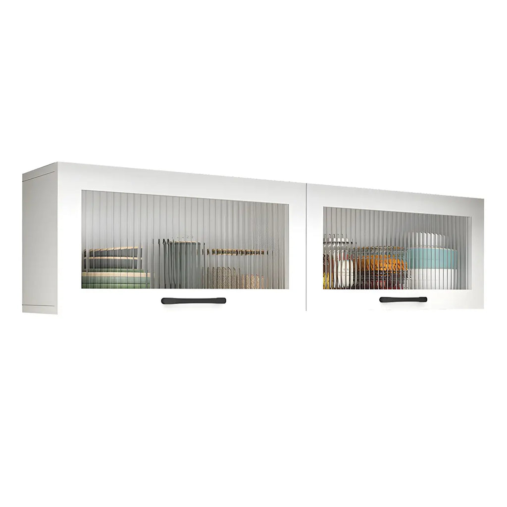 Kitchen White Wood Wall-Mounted Storage China Cabinets
