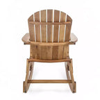 Okak Rustic Adirondack Rocking Chair Premium Acacia Accent Chairs,1 Pc,Outdoor Lazy Chair for Porch,Backyard&Garden,Natural