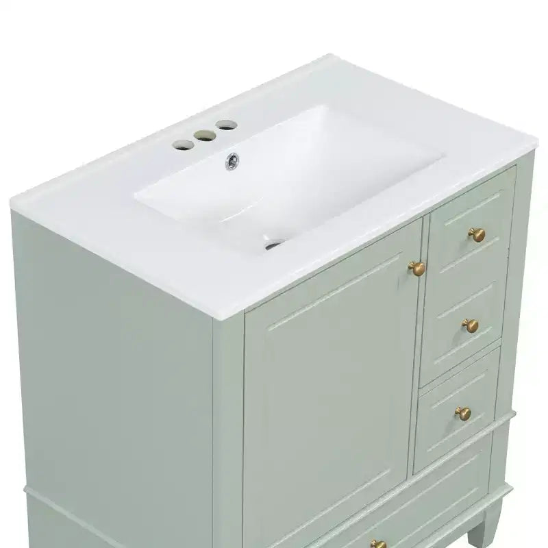 30 Bathroom Vanity Sink Combo, Bathroom storage Cabinet with Drawers and Shelf, Single Sink Bathroom Vanity