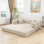 Dyonery 78Folding Sofa Bed Convertable Corduroy Couch King Size Floor Sleeper 4-in-1 DIY Combination Modular Sofa Fold Out Comfy sofa.