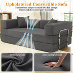 Dyonery 78Folding Sofa Bed Convertable Corduroy Couch King Size Floor Sleeper 4-in-1 DIY Combination Modular Sofa Fold Out Comfy sofa.