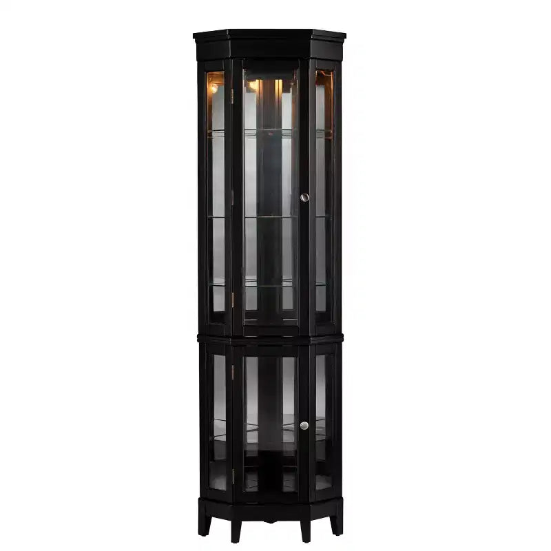 Essex Corner Curio Cabinet - Black - SEI