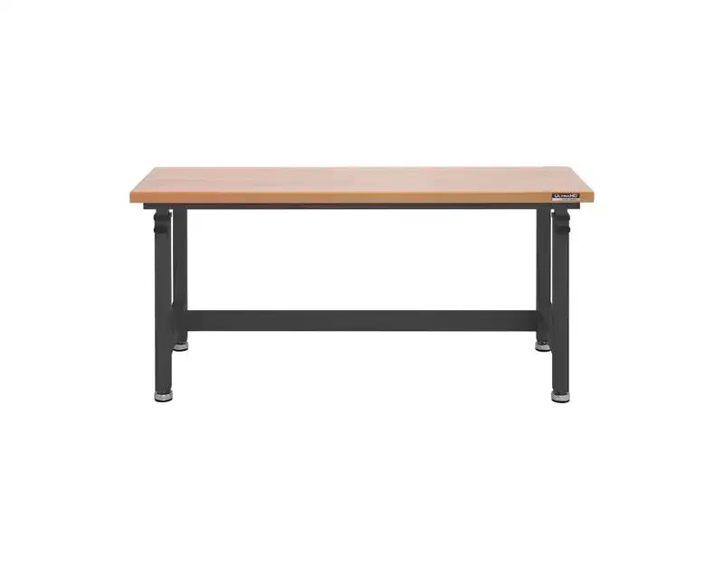 Heavy Duty 60 Adjustable Height Workbench Table with Wood Top