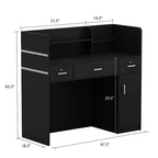 Famapy L-shaped Reception Desk Multifunctional Welcome Desk Workstation