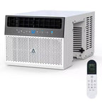 Climatiseur de fenêtre, unité de climatisation de fenêtre avec filtre lavable, compatible Wi-Fi avec télécommande, refroidit jusqu'à 32,5 mètres carrés, 6 modes, 115V/60Hz