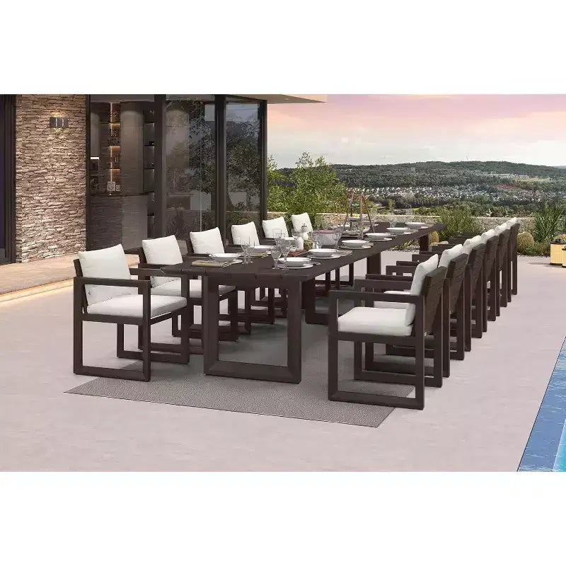 PURPLE LEAF Outdoor Dining Set Aluminum Luxury Patio Furniture Table and Chairs Set with Removable Thick Cushion