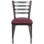 Emma and Oliver 2 Pack Clear Coated Ladder Back Metal Restaurant Chair