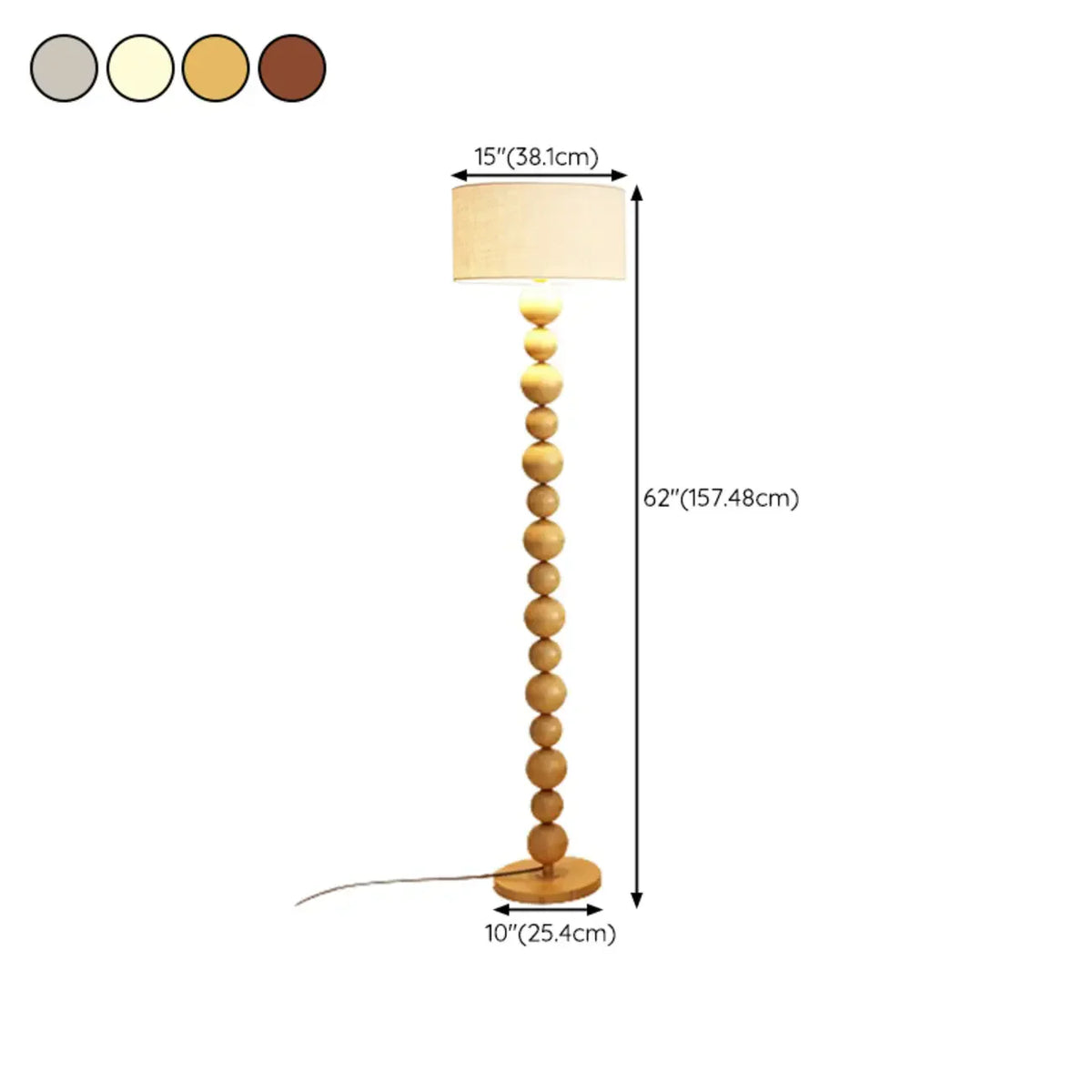 Decorative Modern Stacked Ball Floor Lamp with Fabric Shade