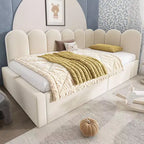 Okak Twin Upholstered Platform Daybed with Hydraulic Storage & Metal Slatted Frame,Modern Single Bed for Bedroom,Kids Room