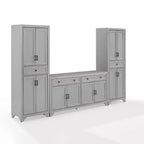 3pc Tara Sideboard and Pantry Set Distressed - Crosley