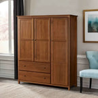 Grain Wood Furniture Shaker Wood 3-door Armoire - 60x72x22