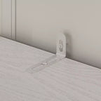 Pensili da Cucina con Finitura Venata Legno Bianco con Portabicchieri, Spazio Multi-Contenitore