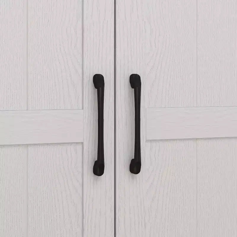 Pensili da Cucina con Finitura Venata Legno Bianco con Portabicchieri, Spazio Multi-Contenitore