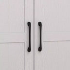 Pensili da Cucina con Finitura Venata Legno Bianco con Portabicchieri, Spazio Multi-Contenitore