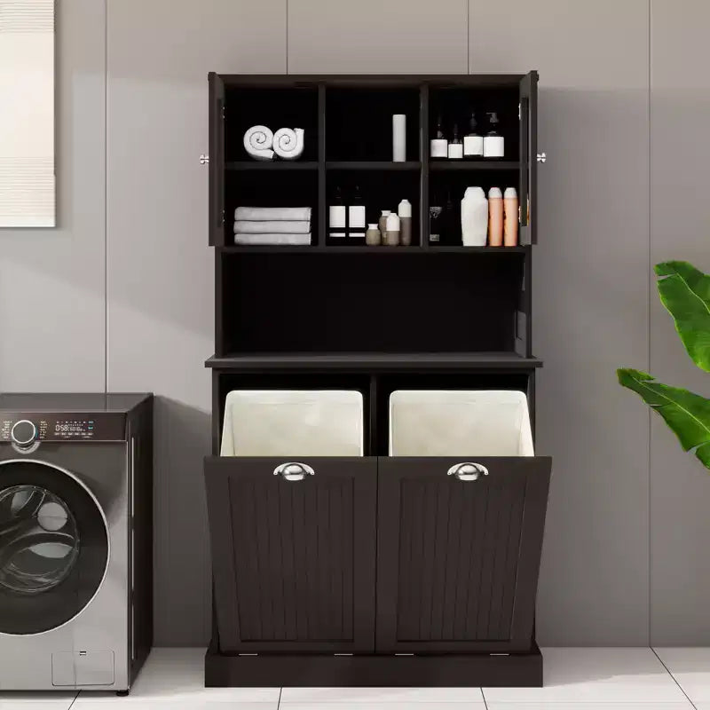 Mobiletto da bagno con cesto portabiancheria, mobile portabiancheria a scomparsa, mobiletto indipendente per la dispensa della cucina per bagno e soggiorno