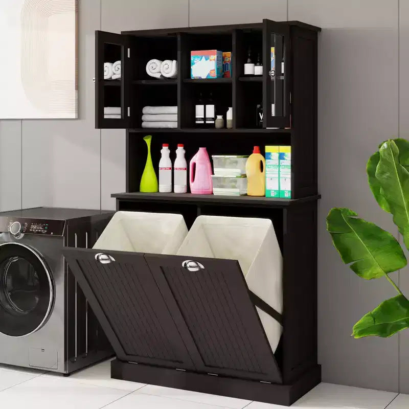 Mobiletto da bagno con cesto portabiancheria, mobile portabiancheria a scomparsa, mobiletto indipendente per la dispensa della cucina per bagno e soggiorno