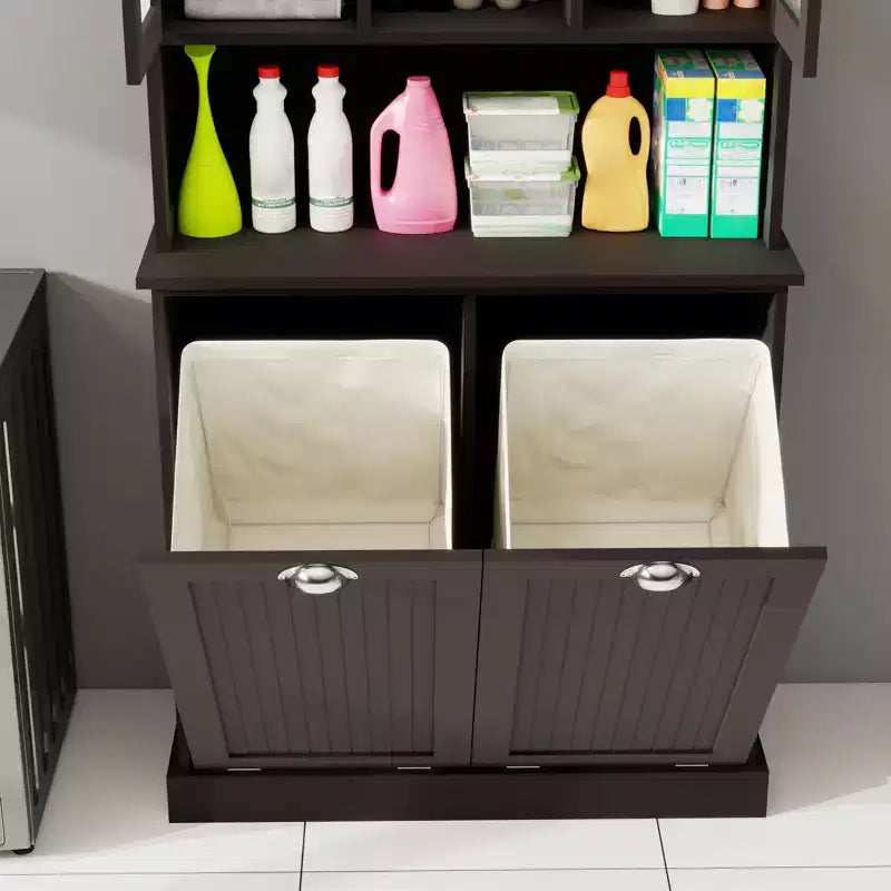 Mobiletto da bagno con cesto portabiancheria, mobile portabiancheria a scomparsa, mobiletto indipendente per la dispensa della cucina per bagno e soggiorno