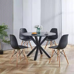Tavolo a piedistallo elegante: design anni '50, gambe incrociate, MDF - uso sala da pranzo o tavolino da caffè