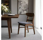 Sedie da pranzo Isador in tessuto imbottito con struttura in legno, stile moderno di metà secolo (Set di 2)