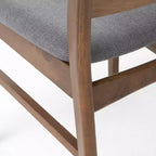Sedie da pranzo Isador in tessuto imbottito con struttura in legno, stile moderno di metà secolo (Set di 2)