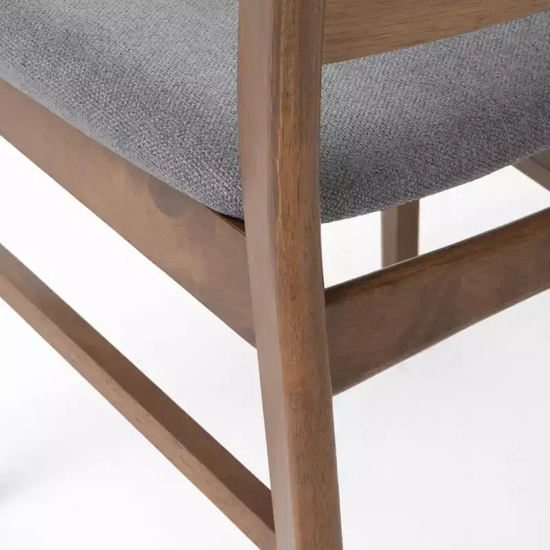 Sedie da pranzo Isador in tessuto imbottito con struttura in legno, stile moderno di metà secolo (Set di 2)