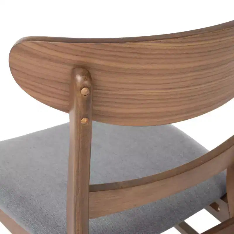 Sedie da pranzo Isador in tessuto imbottito con struttura in legno, stile moderno di metà secolo (Set di 2)