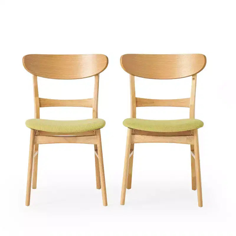 Sedie da pranzo Isador in tessuto imbottito con struttura in legno, stile moderno di metà secolo (Set di 2)